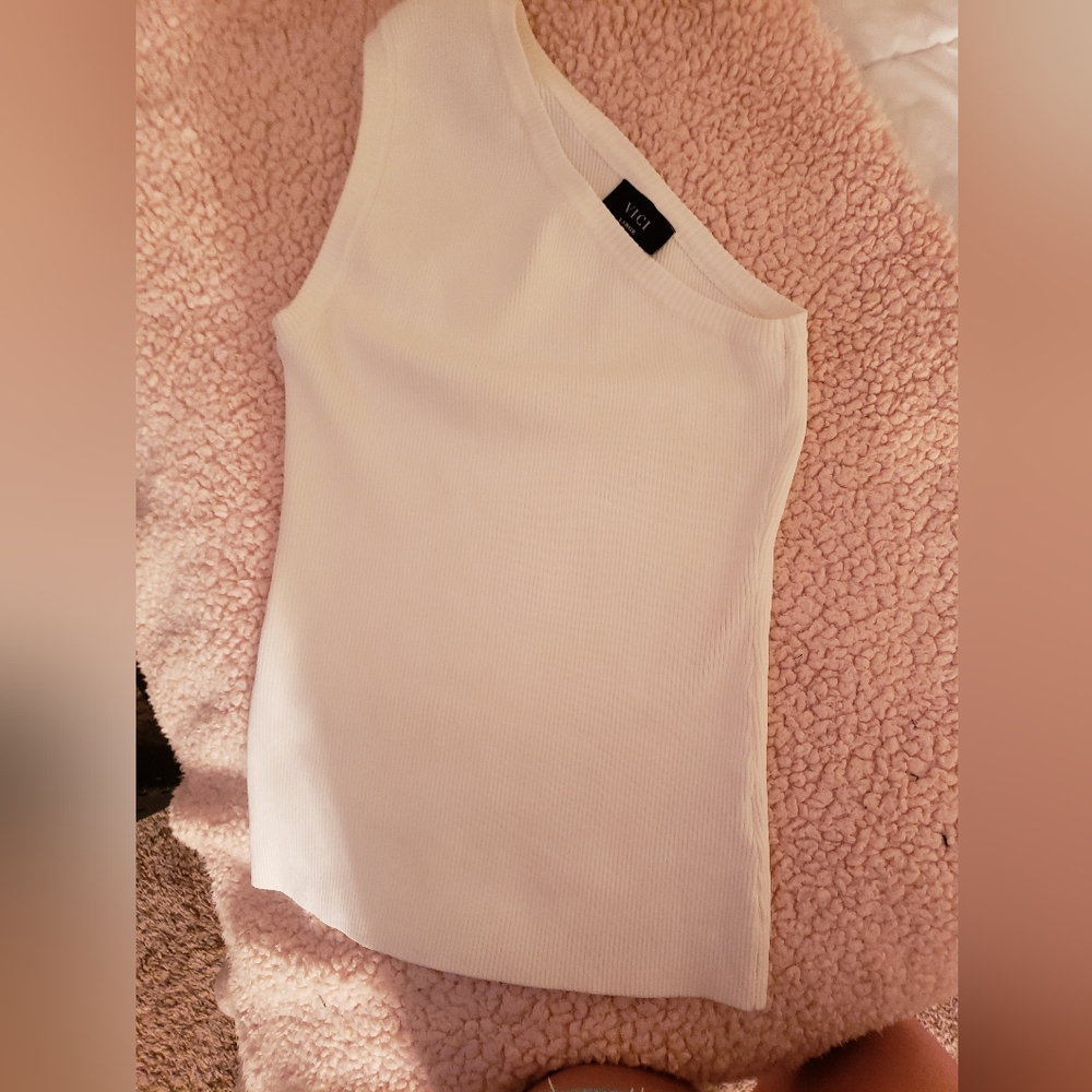 One shoulder ribbed tank from Vici
